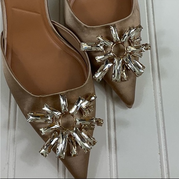 Zara shimmery mid-heal sling back shoes - Picture 6 of 12